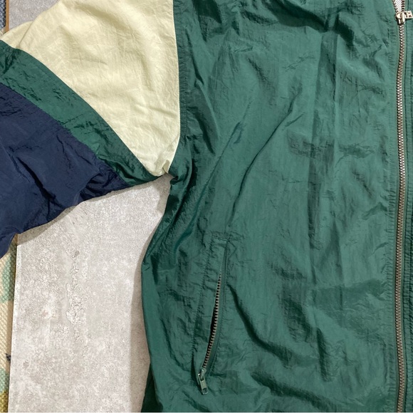 Vintage Champion Windbreaker Y2K Streetwear Colorblock Green Off White Navy L - Picture 5 of 11